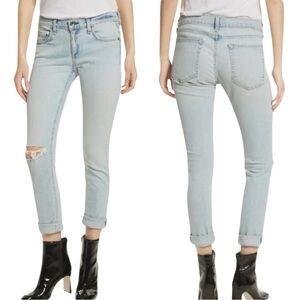 RAG & BONE Dre Glena Jeans Mid-Rise Distressed Light Wash Size 27